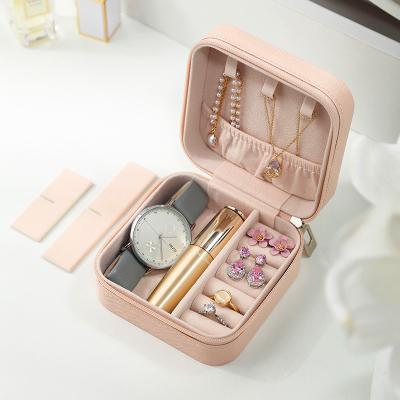 China 100% Hot Selling Portable Eco-friendly Travel PU Earring Jewllery Jewlery Box Eco-friendly Personalized Cute Leather Organizers Storage Jewelry Box for sale