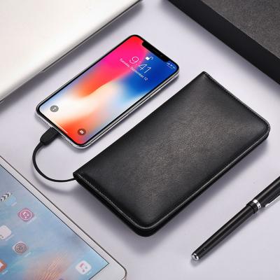 China With USB VTR hot selling multifunctional wired&wireless power bank customized charging leather wallet for men for sale