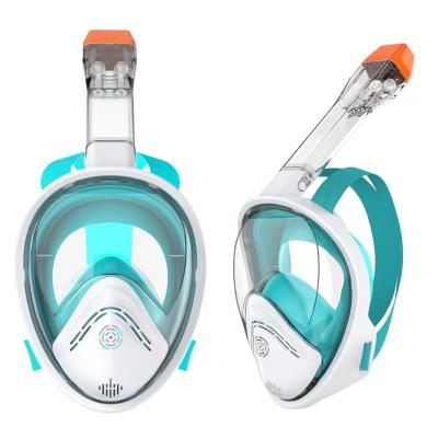 China 180 Wide View Drop Shipping Tensioning Products Scuba Full Face Snorkel Natural Breathing Panoramic Mask for sale