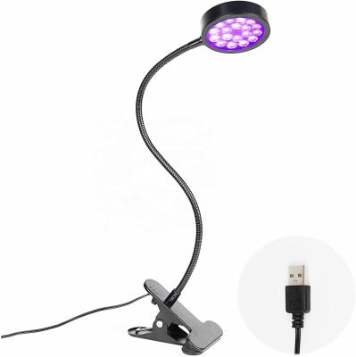 China Party USB Black Light Lamp, 5V 5W 395nm UV Led Blacklight with Gooseneck and Clamp for Professiona Nail for sale