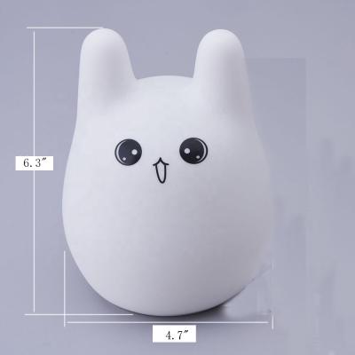 China Modern Cute Rabbit Led Night Light Silicone Child Lights for sale