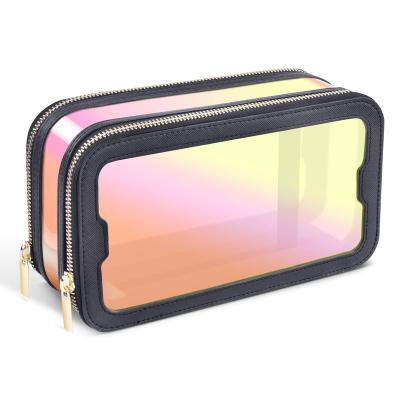 China Tiktok Hot Sales Fashion Cosmetic Bag Colorful Waterproof Cosmetic Organizer with Brush Organizer Travel Makeup Bag for sale