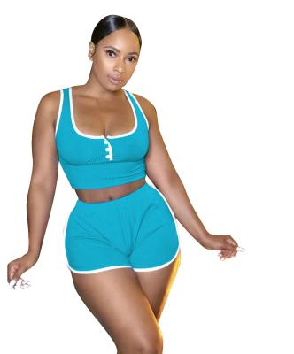 China New Arrival Women QUICK DRY 2 Piece Sets Summer Two Piece Outfits Set Sports Ladies Two Piece Tracksuit For Women Coldker for sale