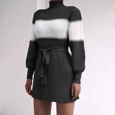 China Casual Knitted Long Sleeve Dress Female Mini Bodycon Dress Women Autumn Winter Long Sleeve Dress Vestidos Breathable Korean Fashion Sweater for sale