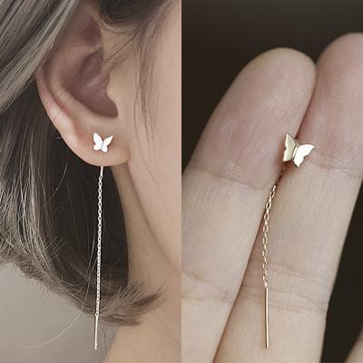 China Long Tassel Butterfly Casual/Sporty Drop Earrings Silver Color 2020 Fashion Women Hanging Earrings Summer Jewelry Girls Party Gift for sale