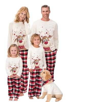 China Christmas Sustainable Family Matching Pajamas Sets Cute Deer Child Adult Baby Family Matching Outfits Christmas Family 2021 for sale