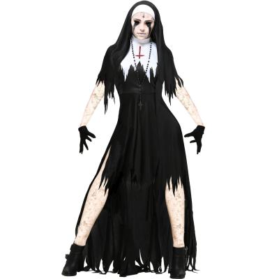 China Casual/Vintage Halloween costume for Women Ladies Halloween Nun Cosplay Costume vampire demon costume disfraz Halloween for sale