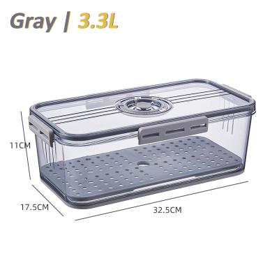 China Freshness Preservation 3.3L New Design Refrigerator Transparent Food Grade PET Punctuality Freezer Storage Plastic Thickened Box for sale