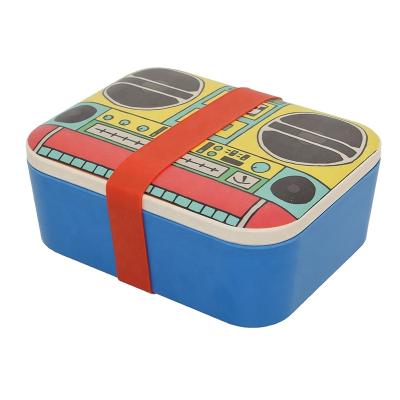 China Eco Cartoon Heatable Biodegradable Bento Box Bamboo Fiber Storage Container Kids / Adult Lunch Box for sale