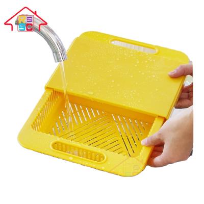 China Multifunctional workable above sink cutting board strainer, chopper sink cutting board strainer for kitchen tool for sale