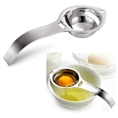 China Viable Food Grade Kitchen Instrument Cooking Baker White Tool Egg Extractor Stainless Steel Egg Separator Yolk Filter for sale