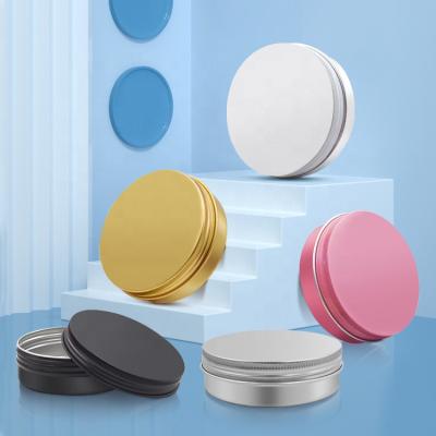 China Cosmetic Aluminum Jar With Silver Screw Cap 5mL 10mL 30mL 50mL 60mL 80mL 100mL 120mL 150mL 180mL Round Lid Cosmetic Tin Container Can for sale