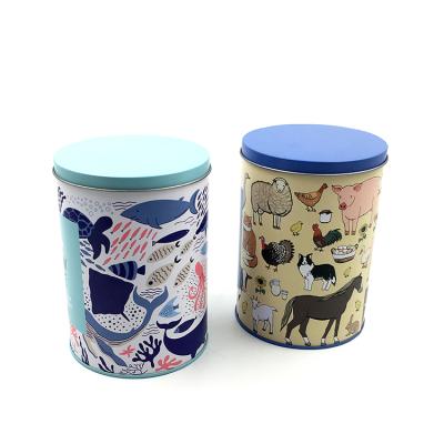 China Cheap Food Factory Directly Cookies Cake Packaging Round Cookie Tin Container Boxes for sale