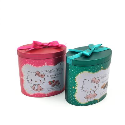 China Wholesale Food Custom Printed Tin Cans Christmas Decorations Tin With Ribbon for sale