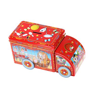 China Gift & Custom Craft Kids Gift Car Shaped Money Gift Box Coin Tin Bank For Kids for sale