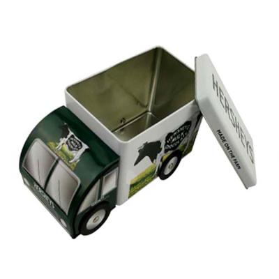 China New Style Car Shape Cookie Empty Candy Truck Empty Luxury Metal Tin Cans Kids Toys Truck Tins Box For Gift for sale