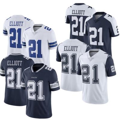 China Ezekiel Elliott Dallas Football Jerseys #21 Stitched USA Football Sports Vapor Limited Color Rush Player Jersey Antibacterial Navy for sale