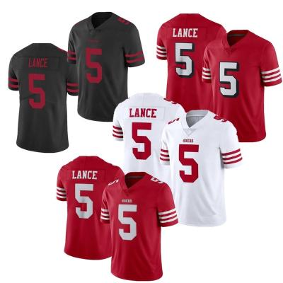 China San Francisco 5 Trey Lance Football Jerseys Stitched Fashion USA Football Alternate Vapor Limited Tank Top Black Red Antibacterial Mens for sale