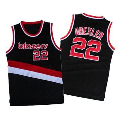 China Clyde Drexler Portland Trail Throwback Antibacterial Basketball Tank Tops 22 Stitched American Sports Classics Slip Retro Tank Top-Black for sale