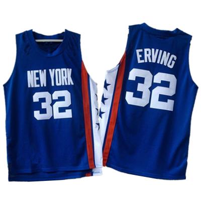 China Julius Erving Brooklyn Throwback Basketball #32 Dr.J Antibacterial Tank Tops Stitched Retro American Sports Tank Top Wholesale - Blue for sale