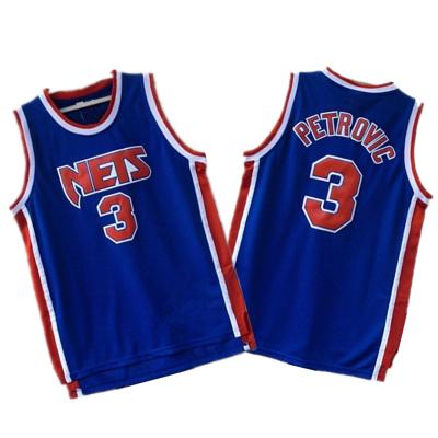 China Drazen Petrovic Brooklyn Throwback Basketball Antibacterial 3 Tank Tops Stitched American Sports Classics Retro Tank Top - Royal for sale