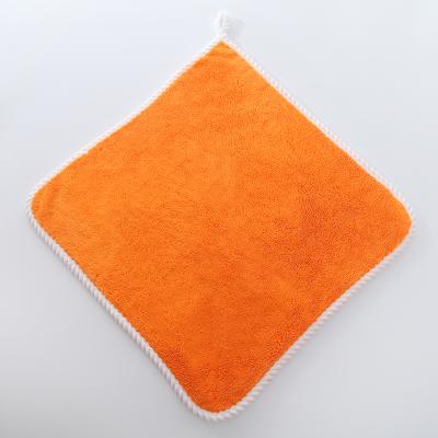 China Small Microfiber Cleaning-Dish Face Cloth Orange Square Towel 40*40cm Child Safe Hand Cloth for sale