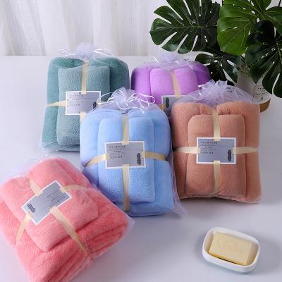 China Child Safe Holiday Traveling Towel Used Microfiber Towel Suit Luxury OEM Towel Set for sale