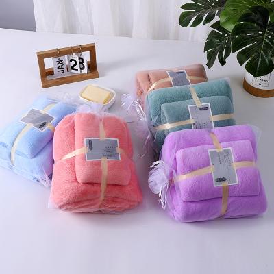 China Cheap High Quality Custom Made Child Safe Microfiber Promotion Hand Bath Towel Set for sale