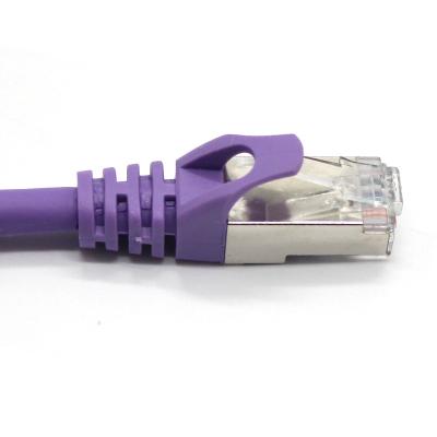 China Purple Color Cat6a Network Patch Cord Cable 28AWG SFTP RJ45 RJ11 Network Patch Cord CAT6A PATCH CORD for sale