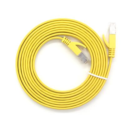 China 5FT 10FT CAT7 SHIELDED PATCH CABLE ETHERNET LAN NETWORK CAT 7 FLAT RJ45 PATCH CORD CAT7 for sale