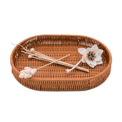 China Simple Viable Style PP Rattan Storage Plastic Handmade Basket In Multiple Custom Size Storage Organizer Plastic Woven Wicker Basket for sale