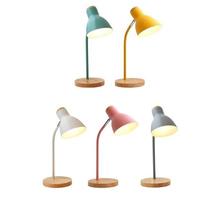 China Modern Colorful Nordic Style Iron Art Metal Desk Lamp Led Table Light For Bedroom Reading Study for sale