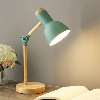 China European Creative Rubber Wooden Table Base Lamp E27 Wooden Beside Desk Reading Lamp For Home Decoration With Bulb for sale