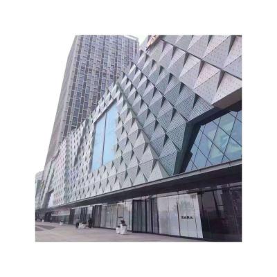 China Modern High Grade Aluminum Veneer Widely Used Exterior Perforated Exterior Curtain Walls for sale