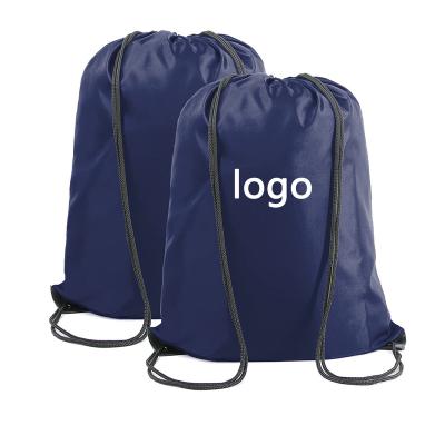 China Promotional Water Proof Sports Drawstring Backpack Polyester Reusable Custom Drawstring Bag for sale