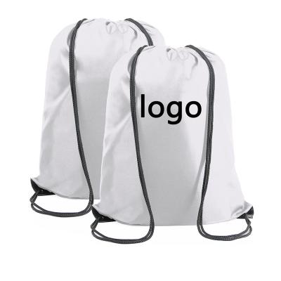 China Low MOQ Reusable Heavy Duty Sublimation Wedding Polyester Printing Drawstring Bags for sale