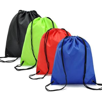 China Reusable Personalized Red Polyester Drawstring Bag Twine Backpack Strap Sack Pack For Kid Gym for sale