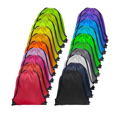 China Custom Factory Reusable Sport Drawstring Bag Polyester Gym Bag Backpack For Travel for sale