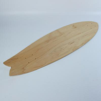 China The outdoor activities manufacturer sells fish shaped land surfboards at a low price. 7 layers maple surfboard deck for sale