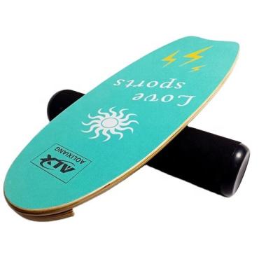 China Physio Yoga Exercise OEM Wooden Balance Board Shimmy Balance Board Fitness Board With Roller for sale