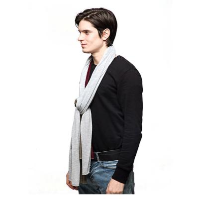 China Custom Cashmere Mens Soft Blended Gray Long Scarf For Men Quality for sale