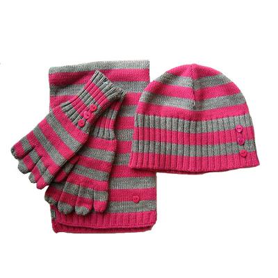 China Short Custom Design Baby Winter Hat Scarf Glove Sets For Kids for sale