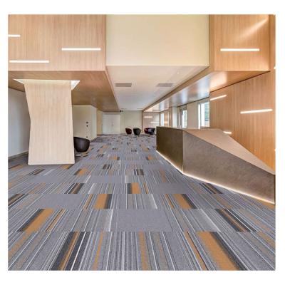 China Stain Resistant Flame Retardant Nylon Commercial Hotel PVC Backing 50x50 Office Floor Carpet Tiles for sale