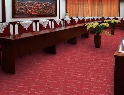 China Jacquard Hotel Banquet Hall Axminster Wool Carpet Red for sale