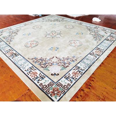 China Washable Custom Made Wool Rug Floral Design Blanket Blanket For Living Room for sale