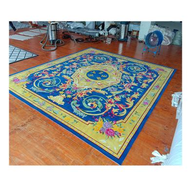 China Washable Floral Wool Rug Handmade Wool Rug For Bedroom for sale