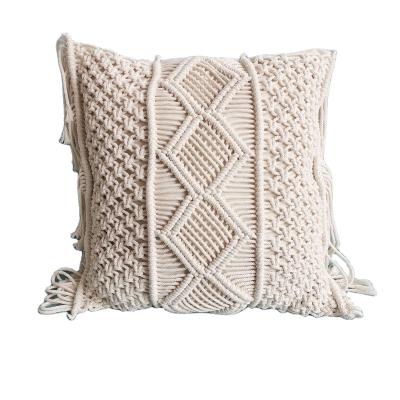 China Handmade Luxury Bohemian Tassel Macrame Cushion Cover Home Decor Sofa Pillow Cover Boho Cushion Covers for sale