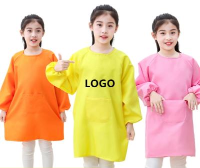 China Cleaning Children Drawing Clothes Kindergarten Breathable Coveralls Long Sleeve Kids Apron Painting Apron for sale