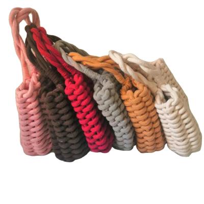 China Travel Storage Bag on Beach Leisure Decoration Kids Bag Handmade Woven Cotton Rope Crochet Bag Tote Women Handbag Handbag for sale