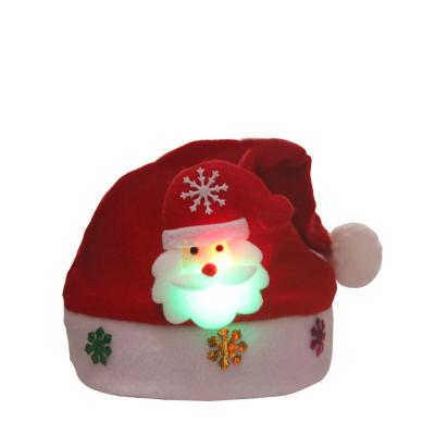 China Winter Chirstmas Halloween Led Light Christmas Decorations Kids Hat Gifts Kids Cartoon Hat Snowman Adult Santa Hat for sale